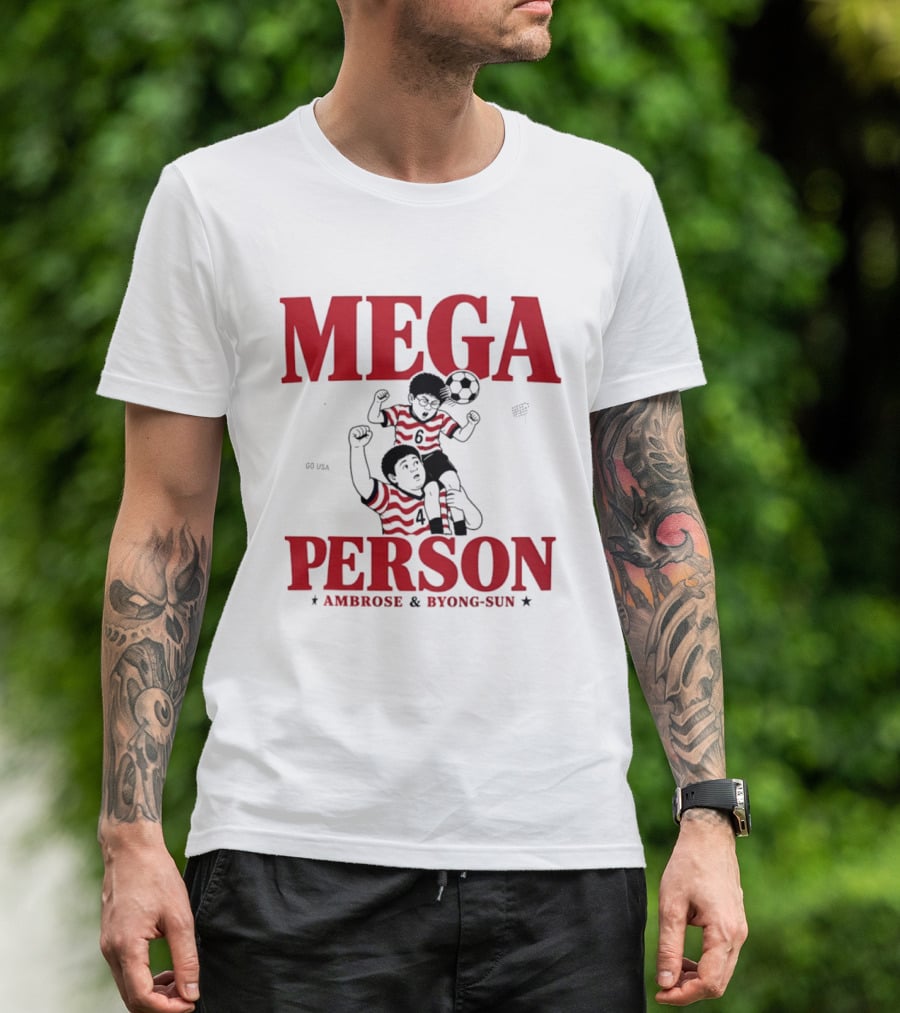 Mega Person Go USA Ambrose Byong Sun Soccer Duo T-Shirt