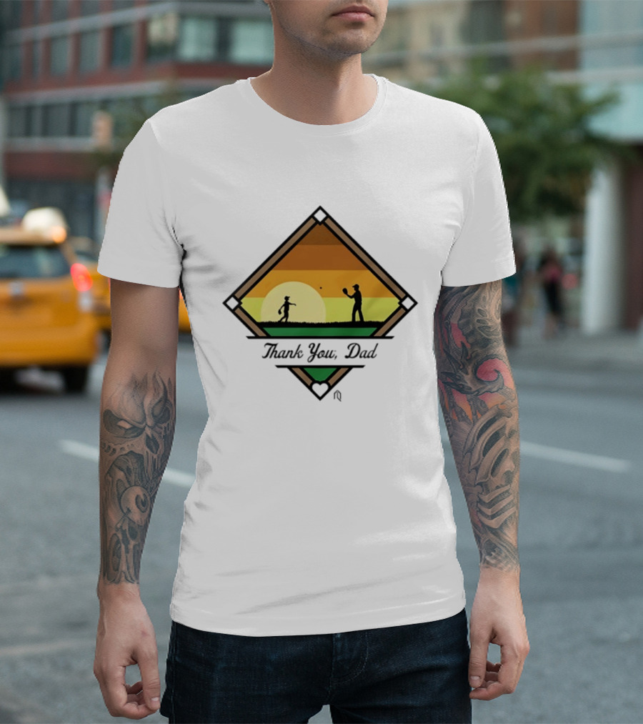 Thank You Dad Baseball Sunset Silhouette 2026 T-Shirt