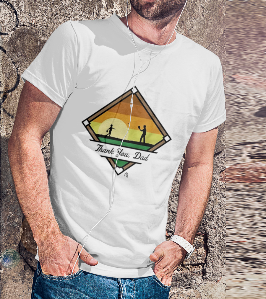 Thank You Dad Baseball Sunset Silhouette 2026 T-Shirt