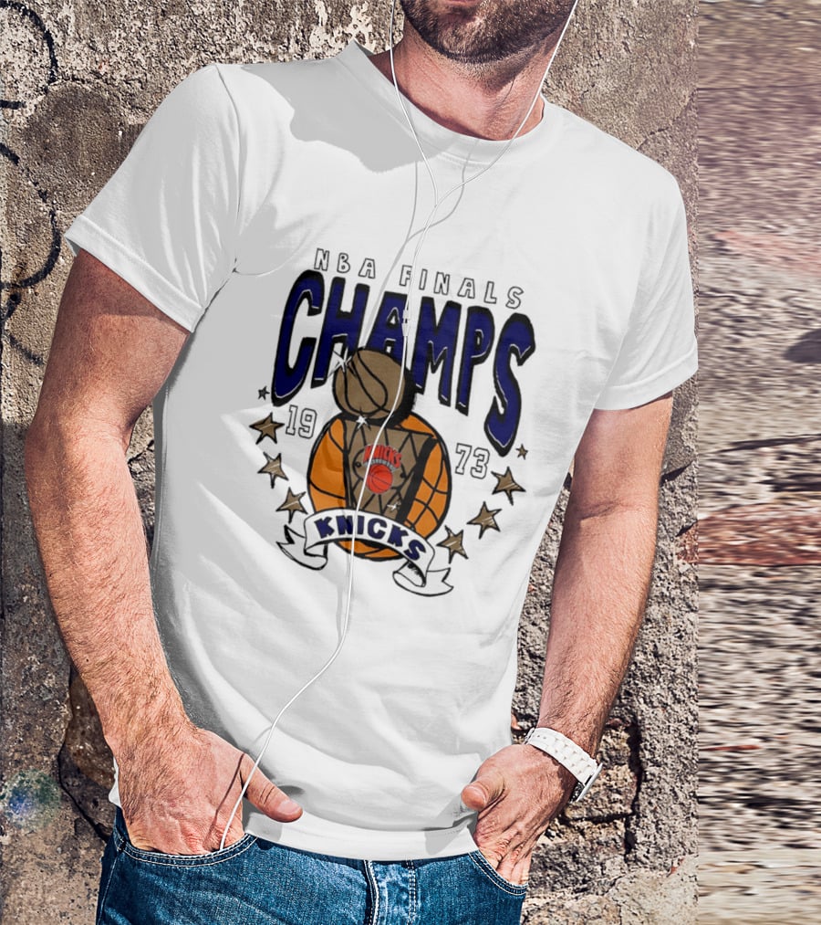 New York Knicks NBA Finals Champs 1973 Basketball Victory T-Shirt