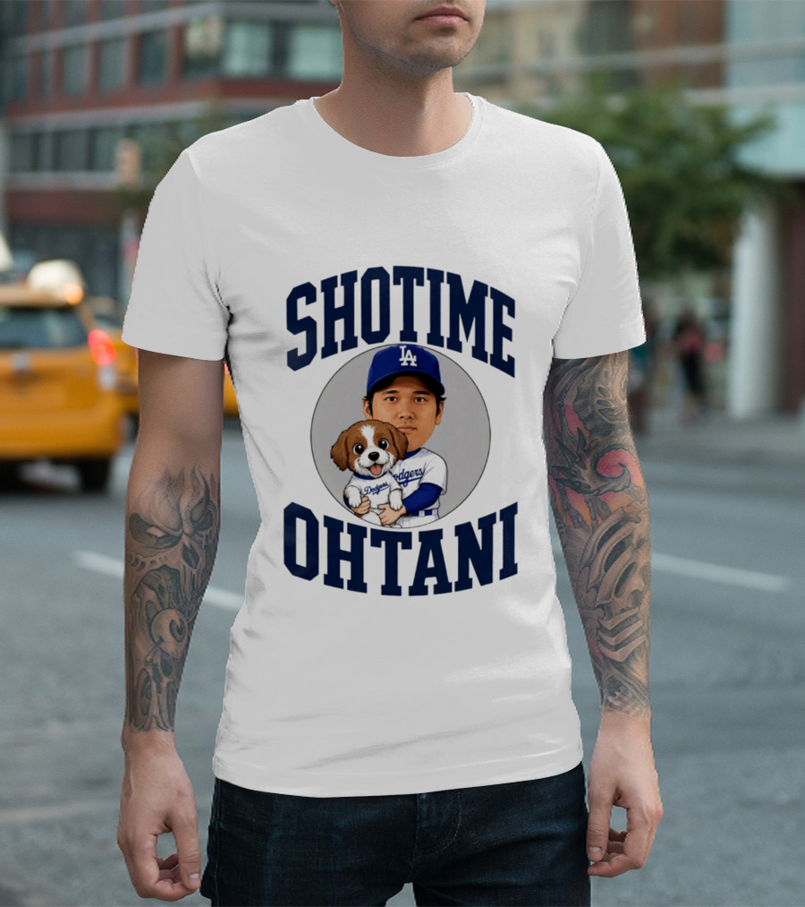 ShoTime Ohtani Los Angeles Dodgers Player With Dog T-Shirt