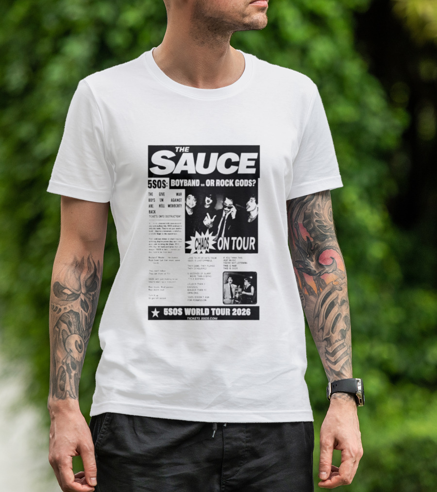 The Sauce 5SOS Chaos On Tour 5 Seconds Of Summer World Tour 2026 T-Shirt