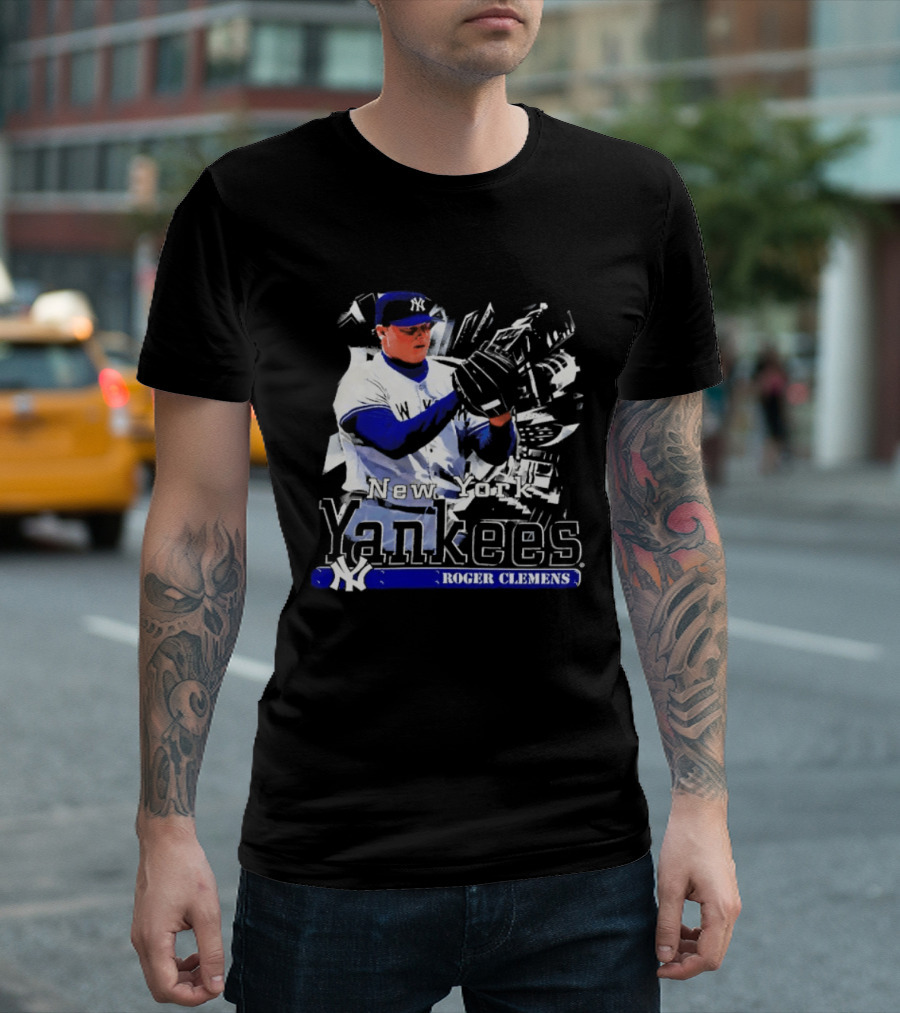 Yankees Roger Clemens Pitcher Artwork Classic Baseball T-Shirt