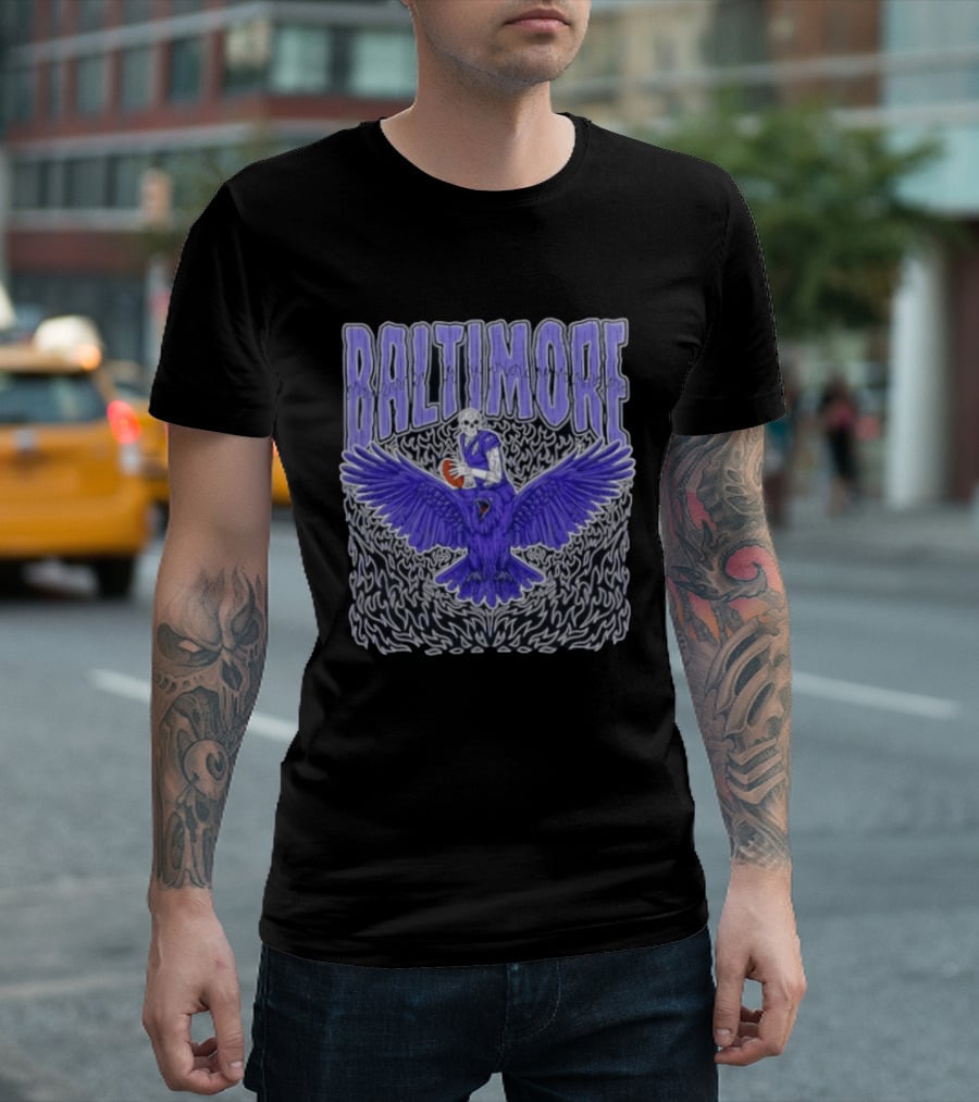 Skeleton Baltimore Ravens Rugby T-Shirt