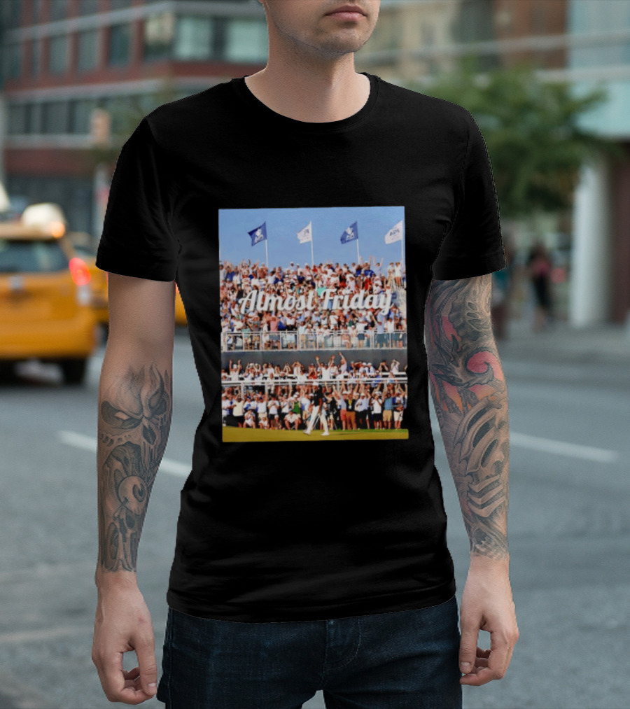 Almost Friday Aaron Rai Sinks 68 Foot Birdie Putt Crowd Celebration T-Shirt