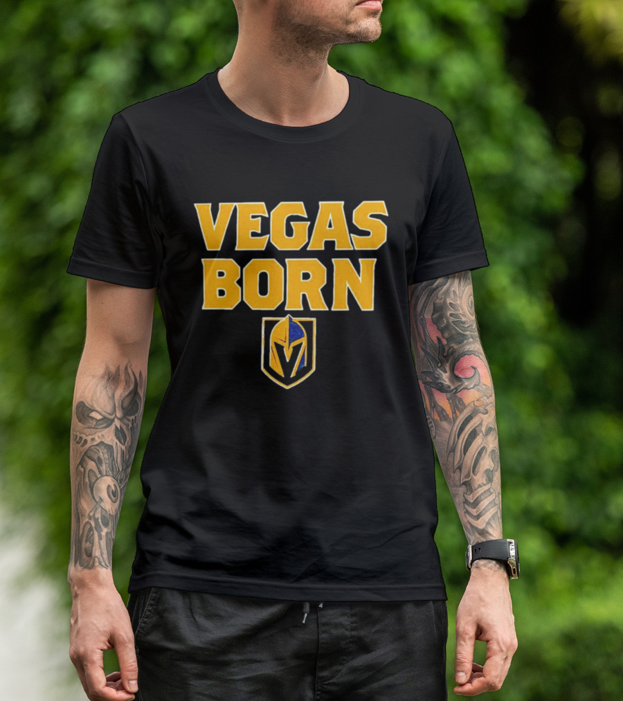 VEGAS BORN Logo Icon Golden Knights T-Shirt