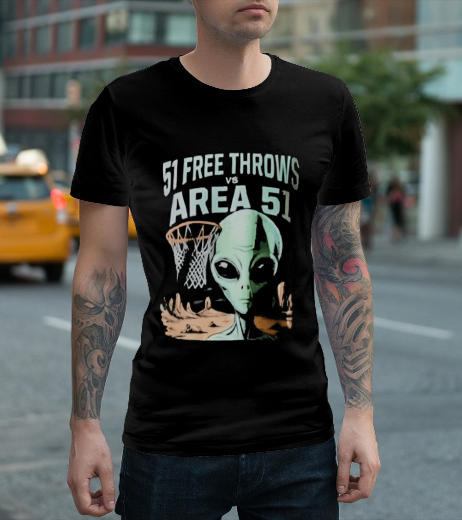 Victor Wembanyama 51 Free Throws Vs Area 51 Alien Basketball T-Shirt