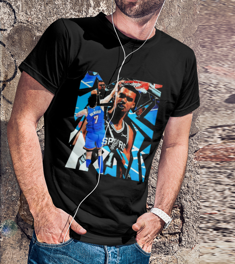 San Antonio Spurs Wembanyama Dunk Showdown With Holmgren T-Shirt