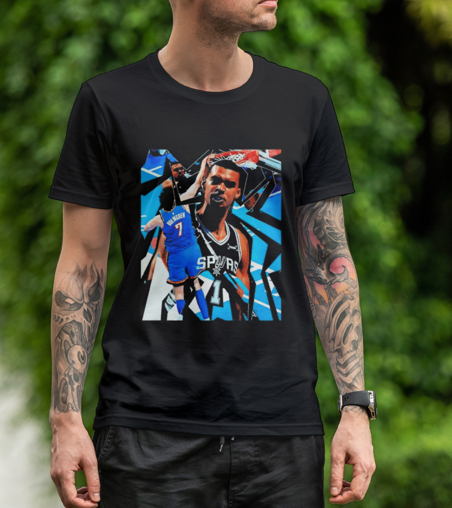 San Antonio Spurs Wembanyama Dunk Showdown With Holmgren T-Shirt