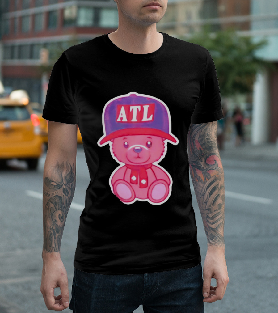 ATL Cap Teddy Bear Atlanta Braves Baseball Scarf T-Shirt