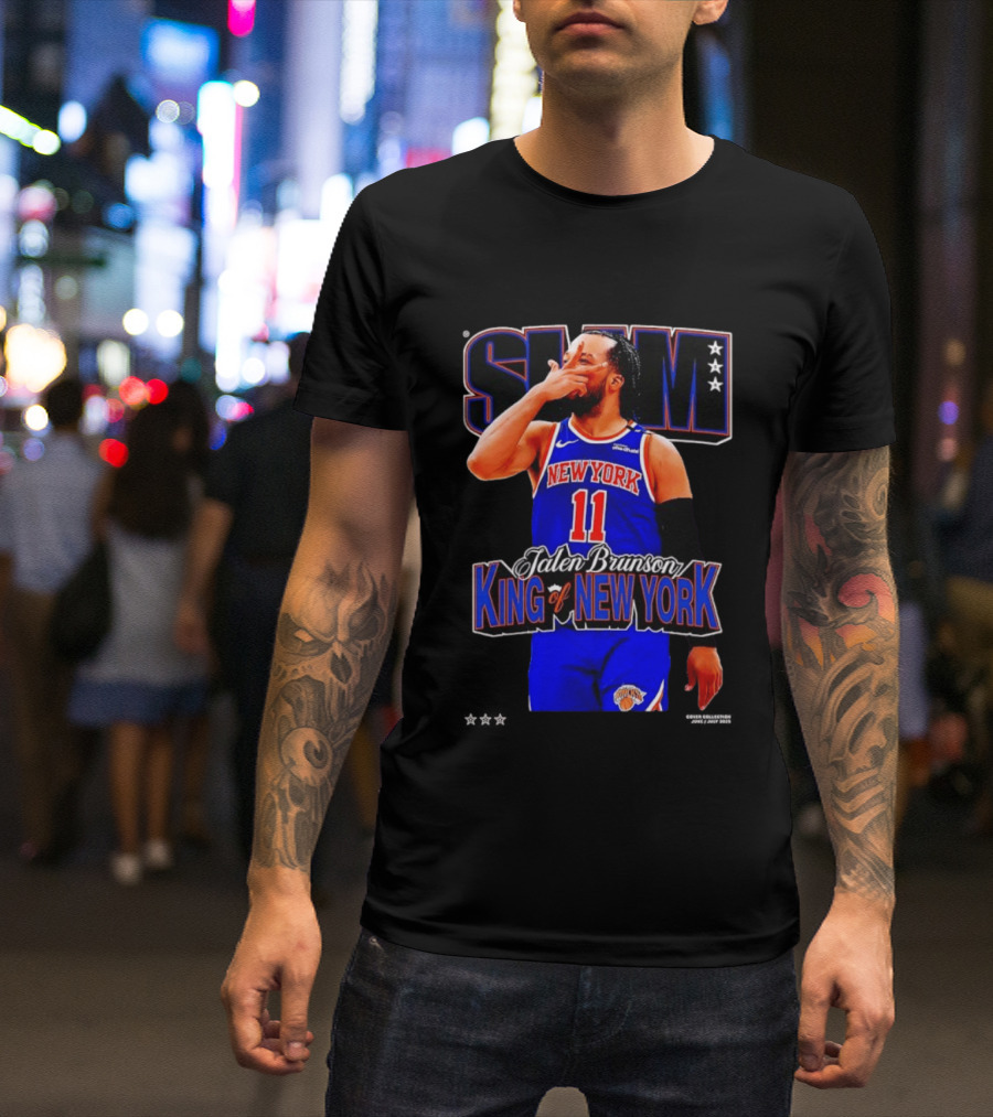 Jalen Brunson King Of New York Knicks NBA SLAM T-Shirt