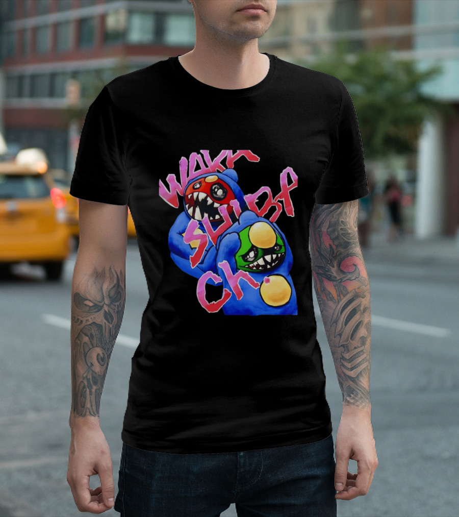 Wakk Slurp Ch Red And Green Creepy Monsters Graffiti T-Shirt