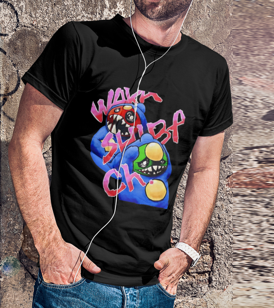 Wakk Slurp Ch Red And Green Creepy Monsters Graffiti T-Shirt