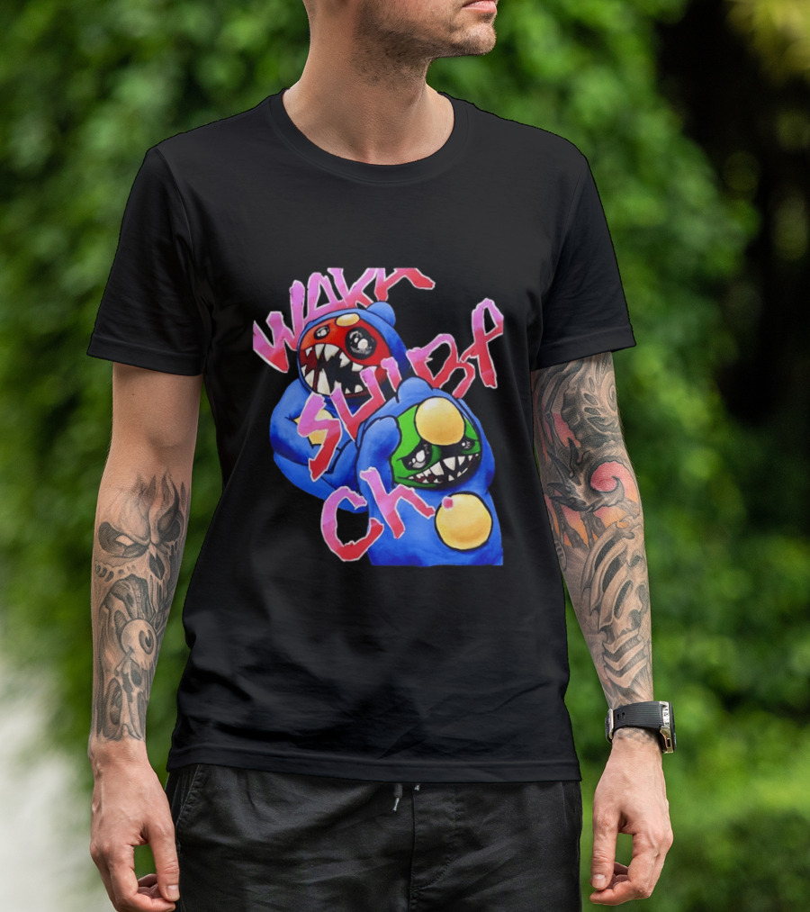 Wakk Slurp Ch Red And Green Creepy Monsters Graffiti T-Shirt