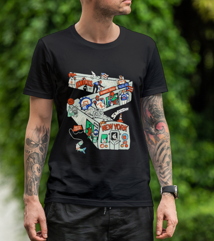 New York Knicks Subway Car Always Slamdunk Basketball City T-Shirt