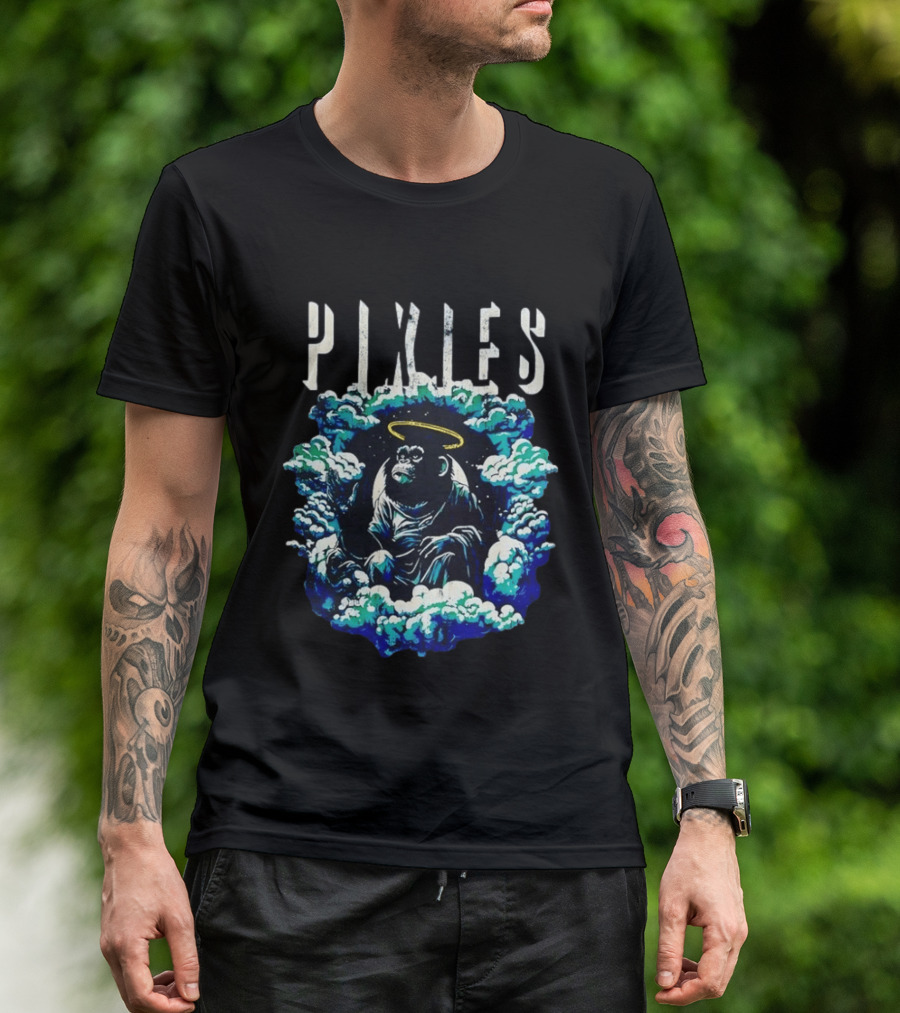 Pixies Haloed Chimp Surrounded By Clouds Vinyl Record T-Shirt