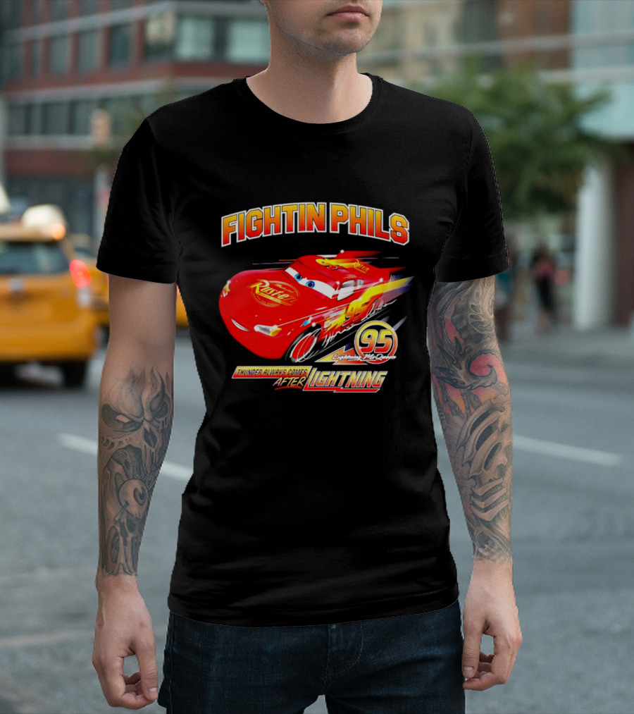 Fightin Phils OT Sports Cars Lightning McQueen Toddler 95 Rust Eze T-Shirt