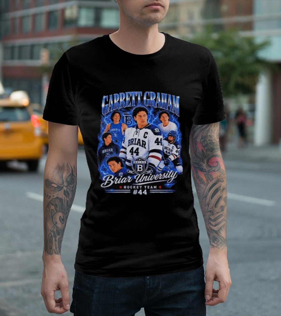 Briar University Garrett Graham 44 Hockey Team Electric Blue T-Shirt