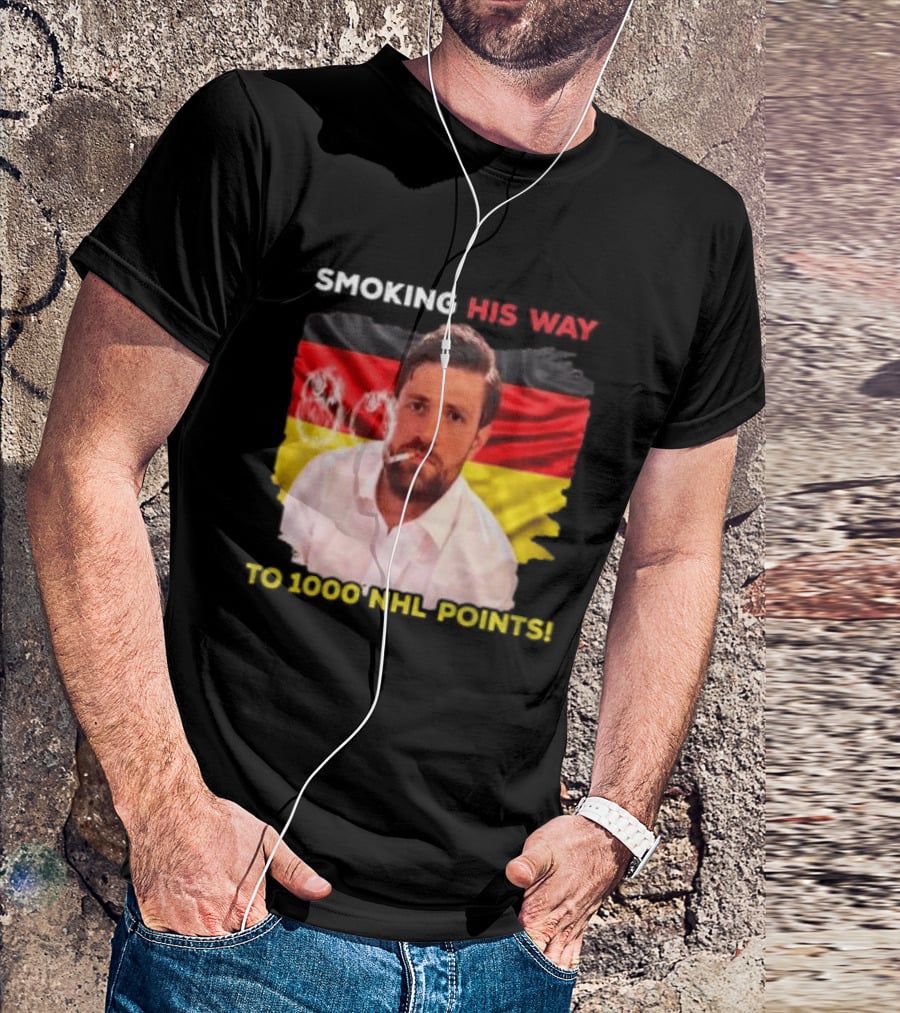 Smoking His Way To 1000 NHL Points Leon Draisaitl Edmonton Oilers T-Shirt