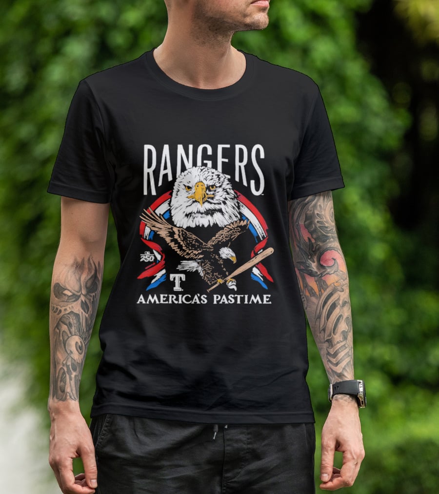 Rangers Eagle Baseball America's Pastime 250th Tri Blend T-Shirt