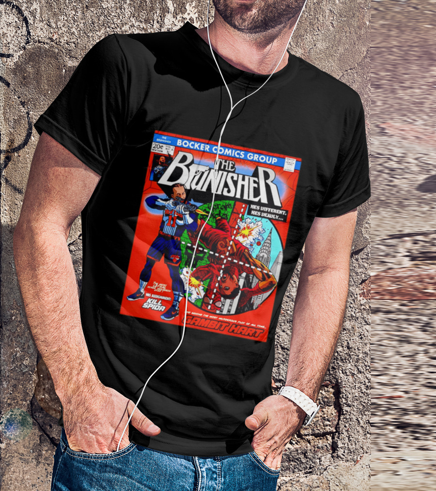 Bocker Comics Group The Brunisher He's Different He's Deadly Kill Spida Gambit Hart T-Shirt