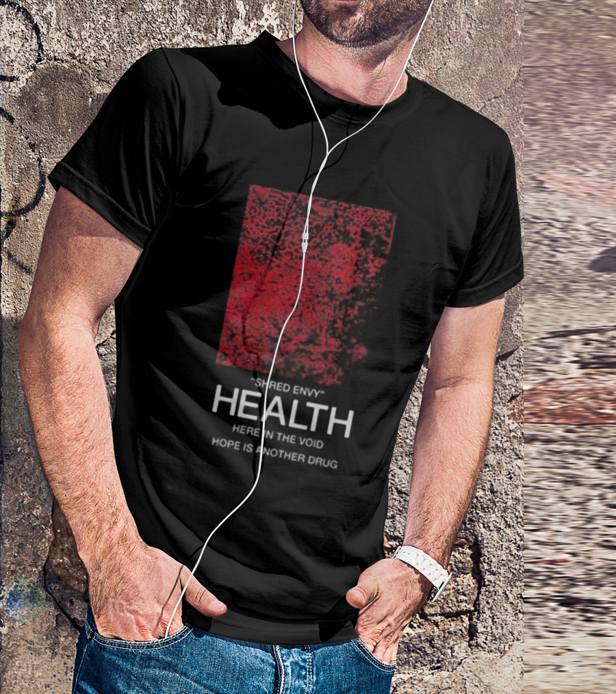 Health Shred Envy Victim Trash Decade 2020 2029 Red Black Abstract T-Shirt