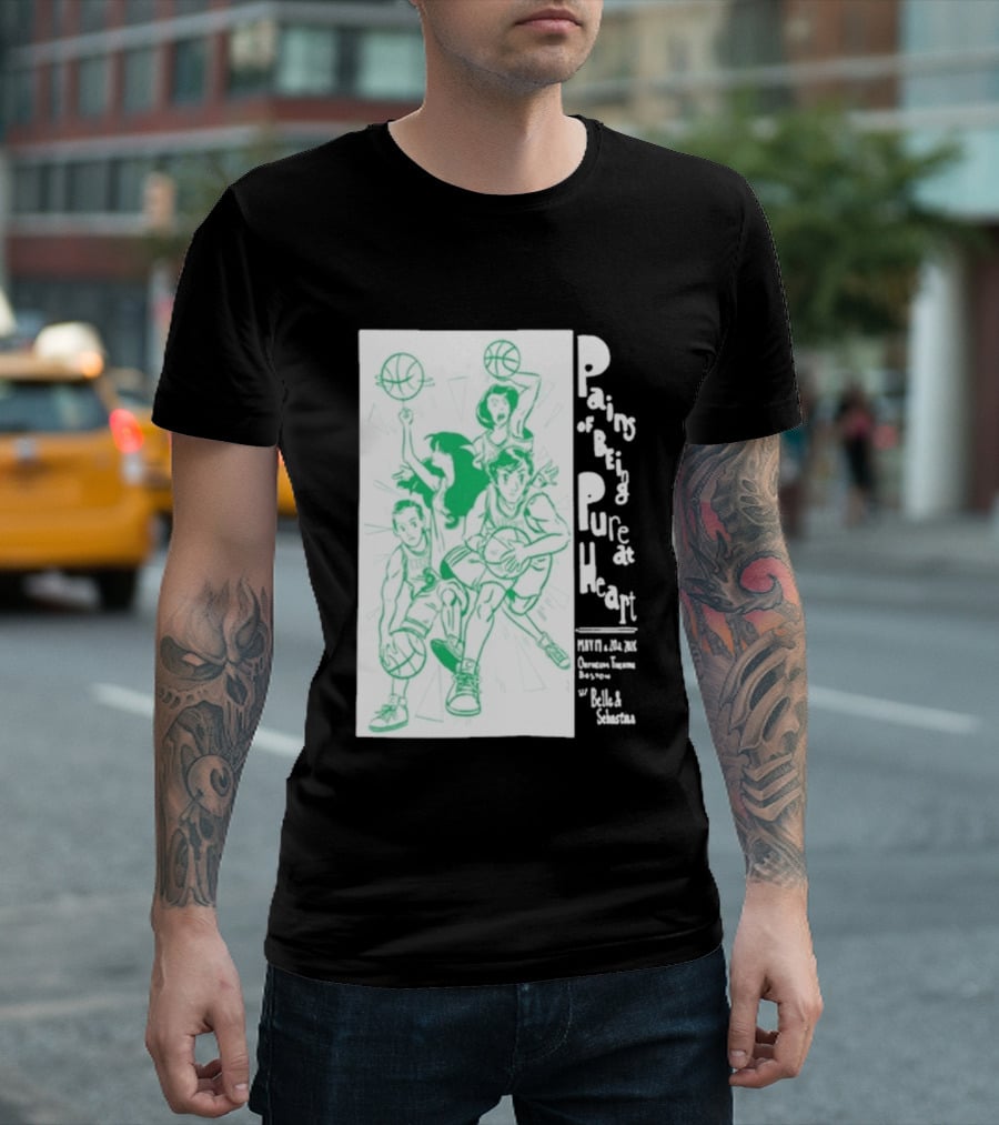 Pains Of Being Pure At Heart Boston May 19 Paradise Touring Company With Helki Silkscreen Basketball T-Shirt