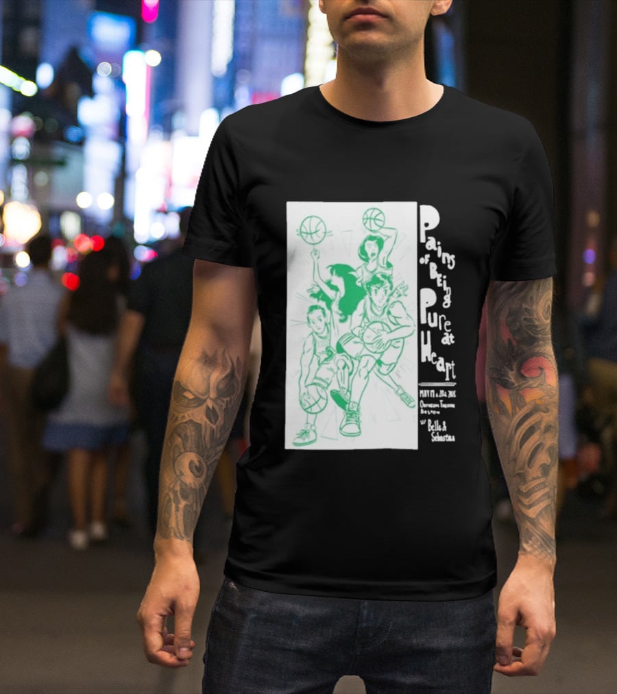 Pains Of Being Pure At Heart Boston May 19 Paradise Touring Company With Helki Silkscreen Basketball T-Shirt