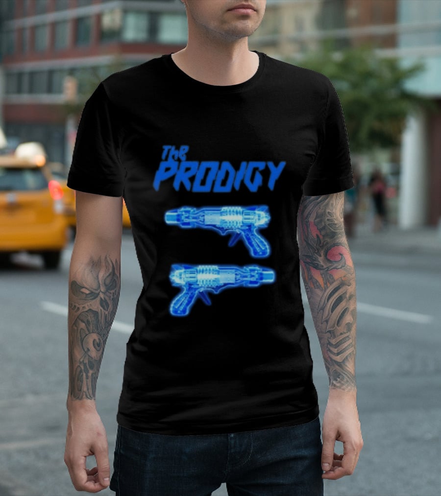 The Prodigy Raygun X Ray 26 Tour Blue Neon Guns T-Shirt