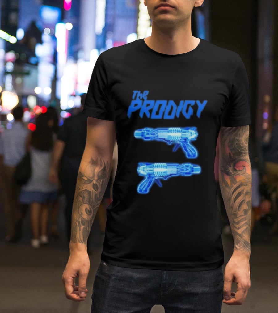The Prodigy Raygun X Ray 26 Tour Blue Neon Guns T-Shirt