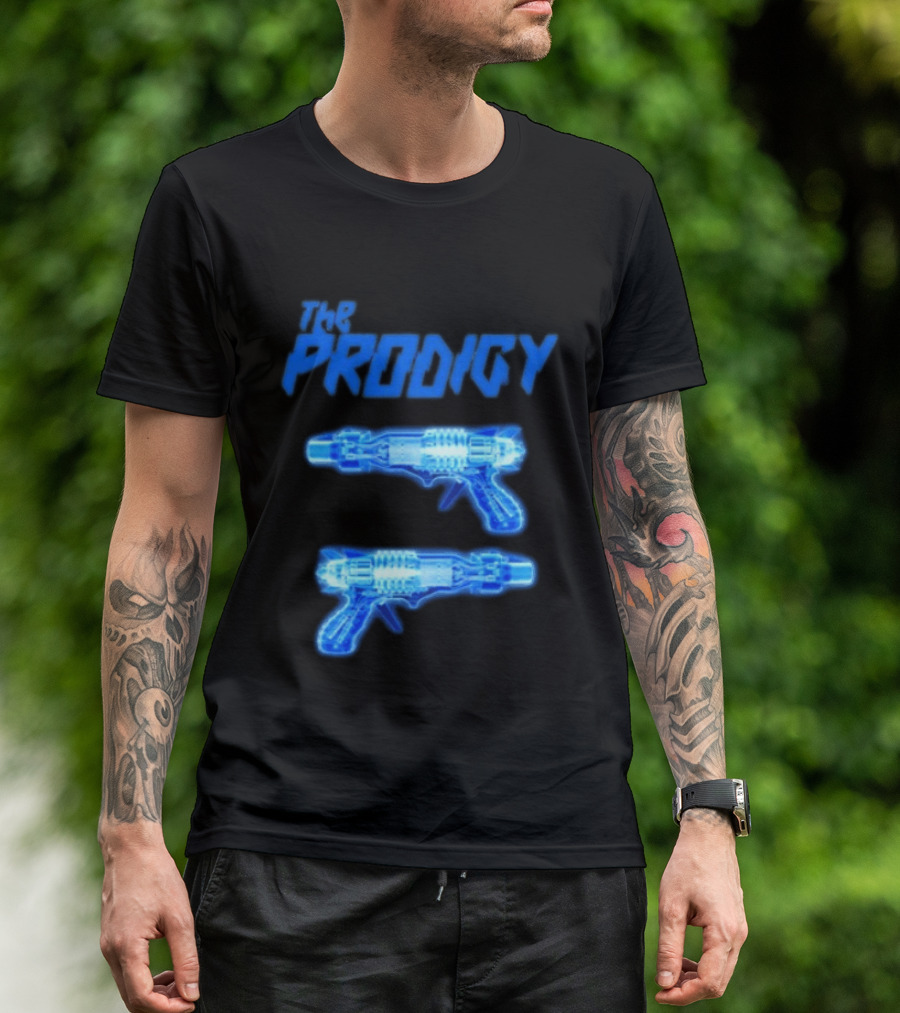 The Prodigy Raygun X Ray 26 Tour Blue Neon Guns T-Shirt