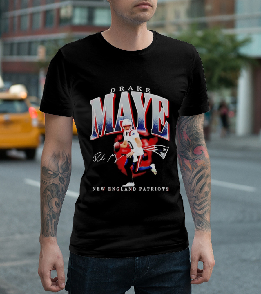 Drake Maye Quarterback New England Patriots T-Shirt