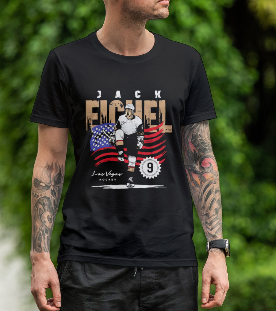 Jack Eichel 9 USA Flag Las Vegas Hockey 2026 T-Shirt