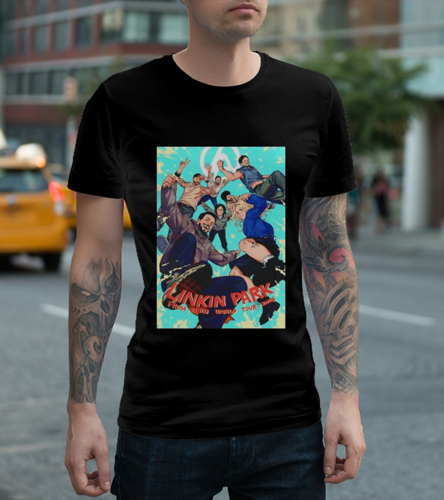 Linkin Park From Zero World Tour 2025 Anime Style Group T-Shirt