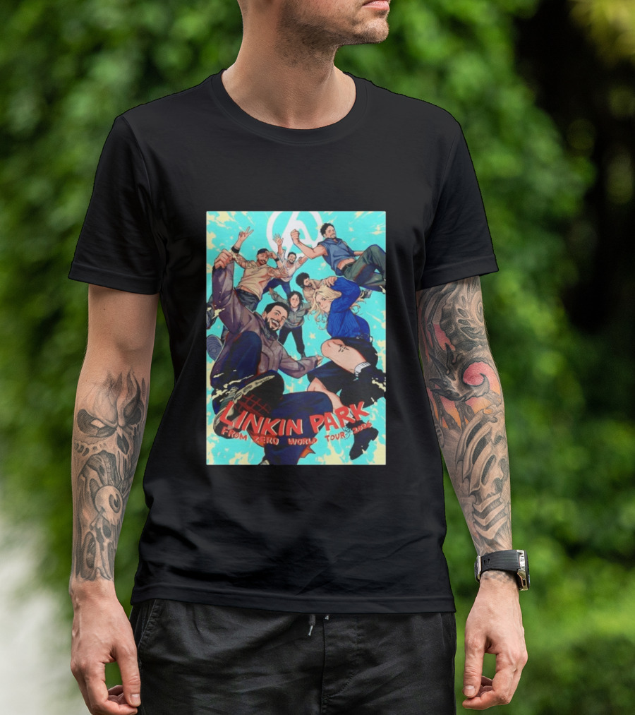 Linkin Park From Zero World Tour 2025 Anime Style Group T-Shirt