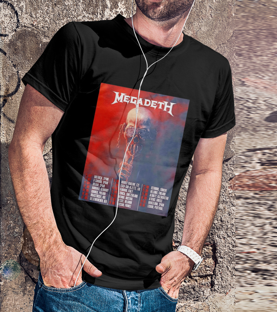 Megadeth 2026 Farewell Tour Europe Dates And Venues T-Shirt