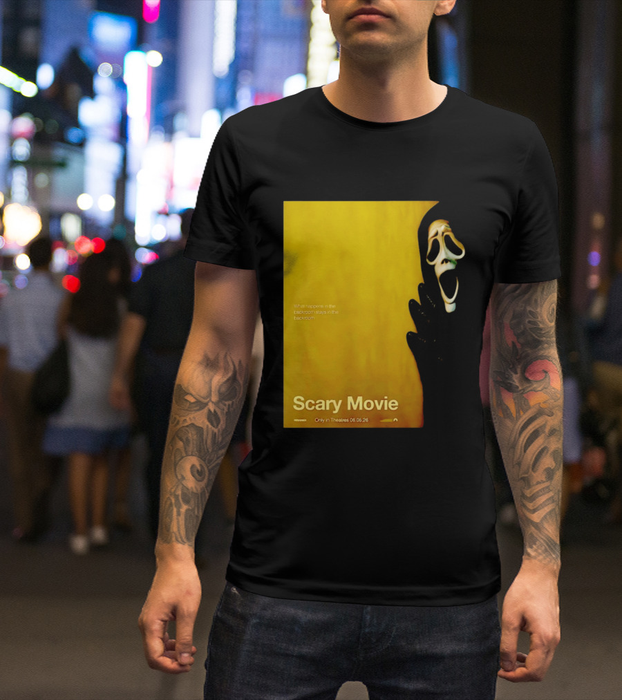 What Happens In The Backroom Stays In The Backroom Scary Movie 6 Backrooms Only In Theatres 06.05.26 T-Shirt