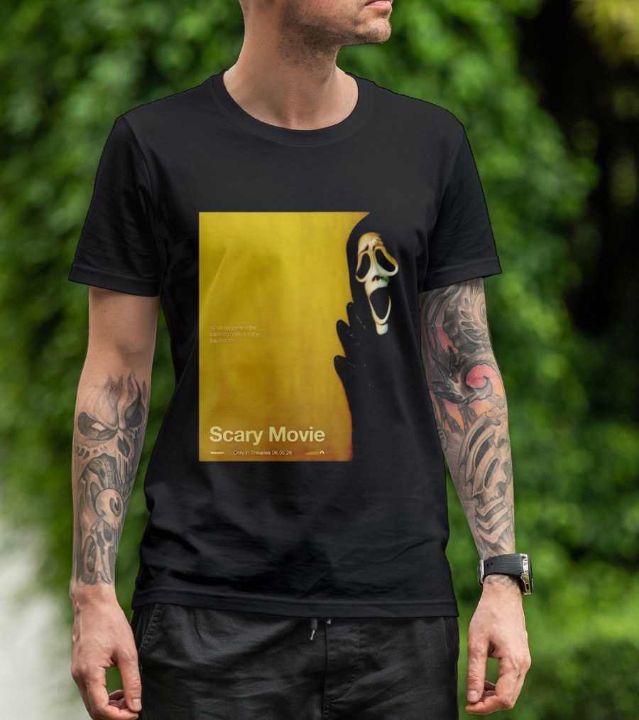 What Happens In The Backroom Stays In The Backroom Scary Movie 6 Backrooms Only In Theatres 06.05.26 T-Shirt