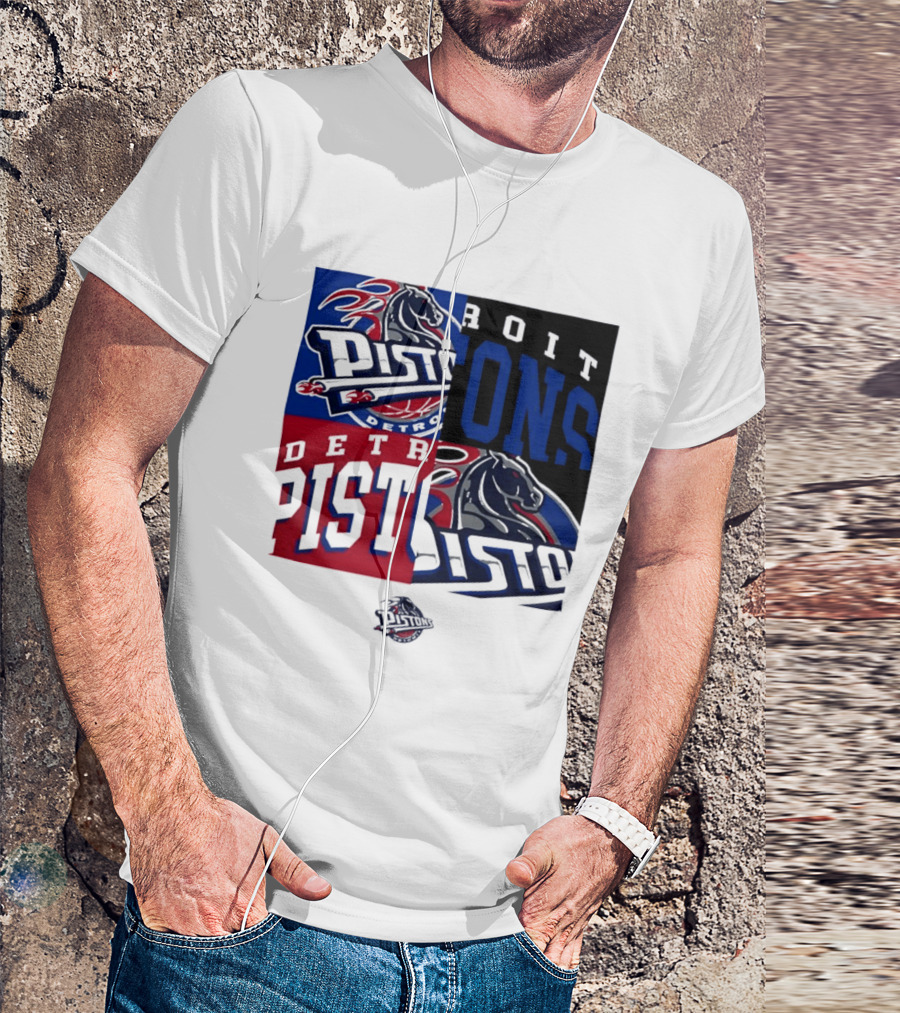 Detroit Pistons NBA Mashup Basketball Sports T-Shirt