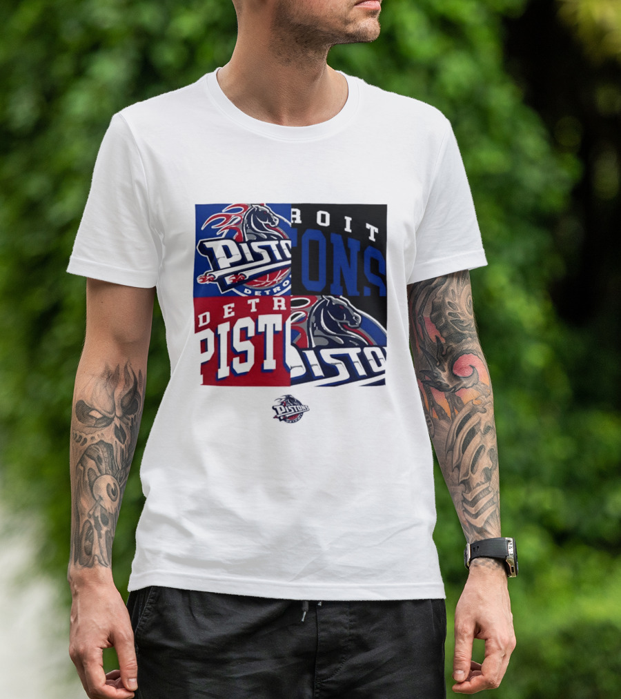Detroit Pistons NBA Mashup Basketball Sports T-Shirt
