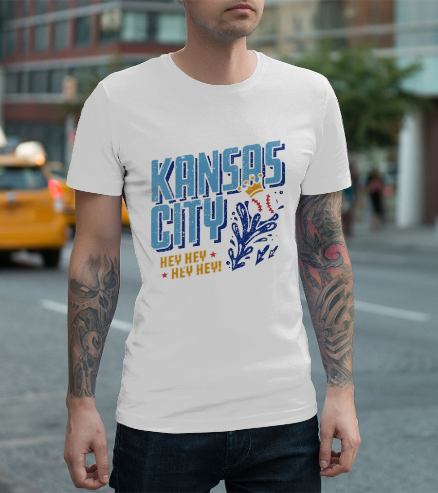 Kansas City Royals Hey Hey Hey Major League Baseball Kauffman Stadium T-Shirt