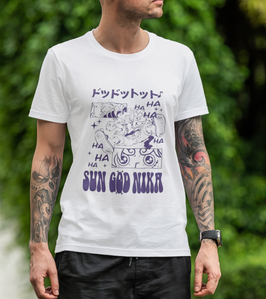 Monkey D Luffy Sun God Nika Laugh One Piece Joyful Image T-Shirt