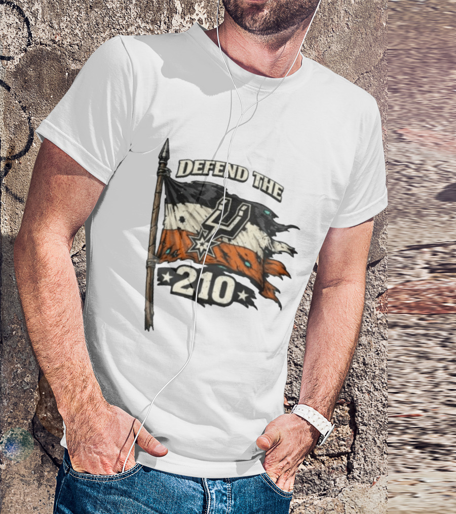 Defend The 210 Spurs Basketball Flag Banner T-Shirt