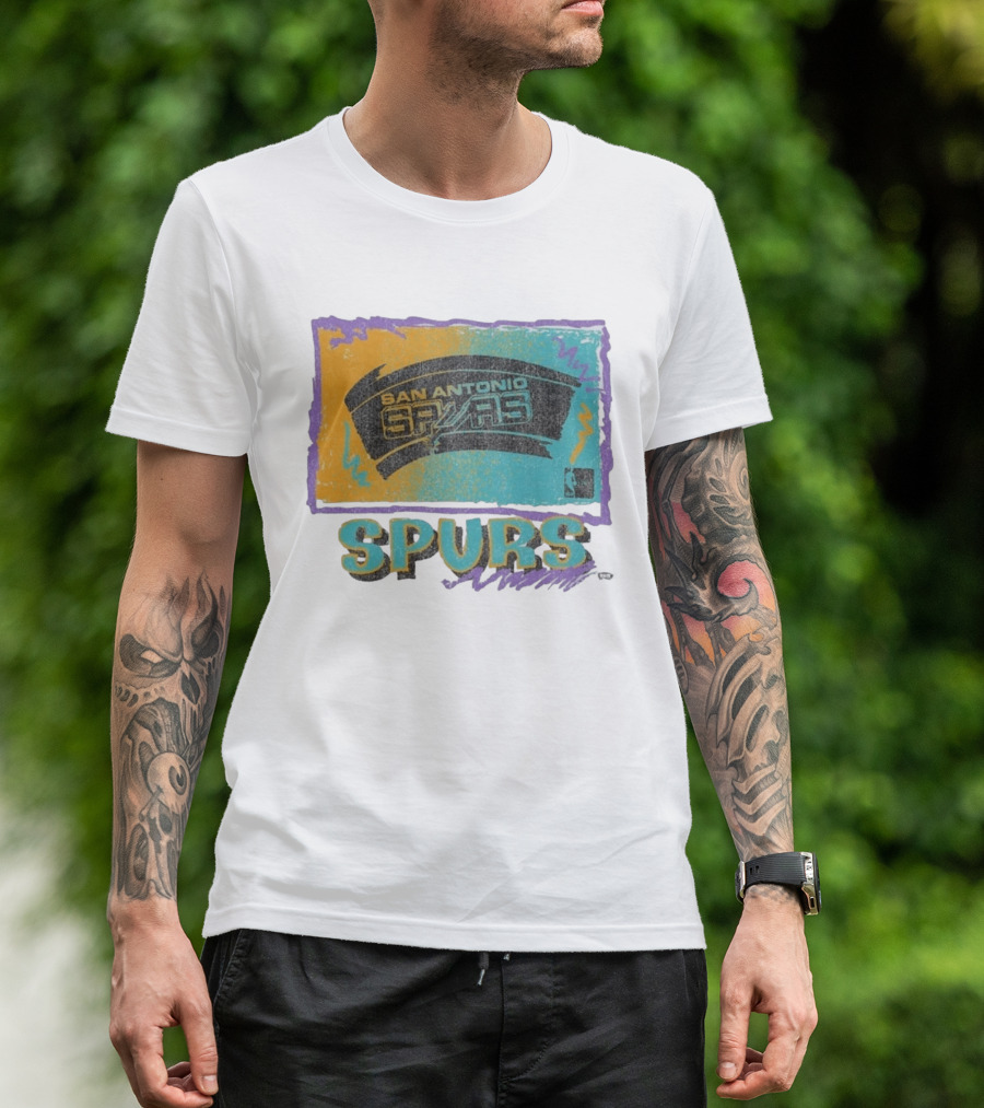 San Antonio Spurs White Surf Foundation Retro Colorful NBA T-Shirt