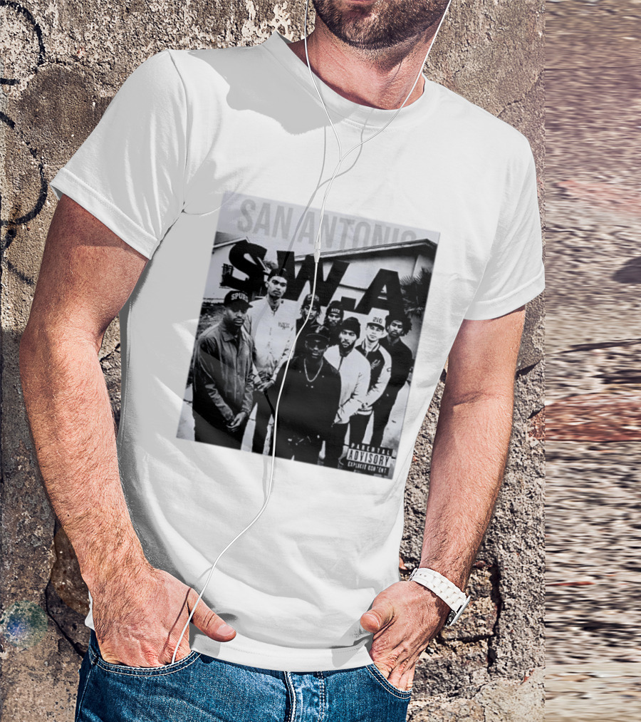 San Antonio Swa Paradvisory Explicit Content 210 Spurs Black And White Group T-Shirt