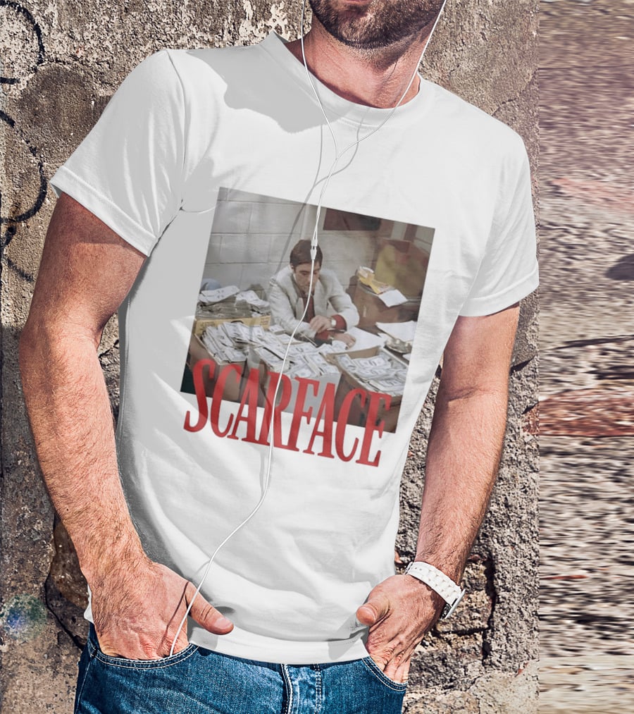Scarface Tony Montana Al Pacino Money Scene T-Shirt