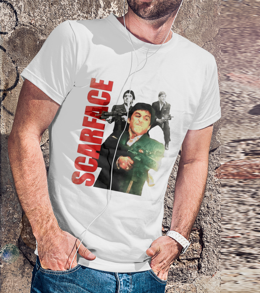Scarface Tony Montana Al Pacino 1983 Miami Iconic Movie Moment T-Shirt