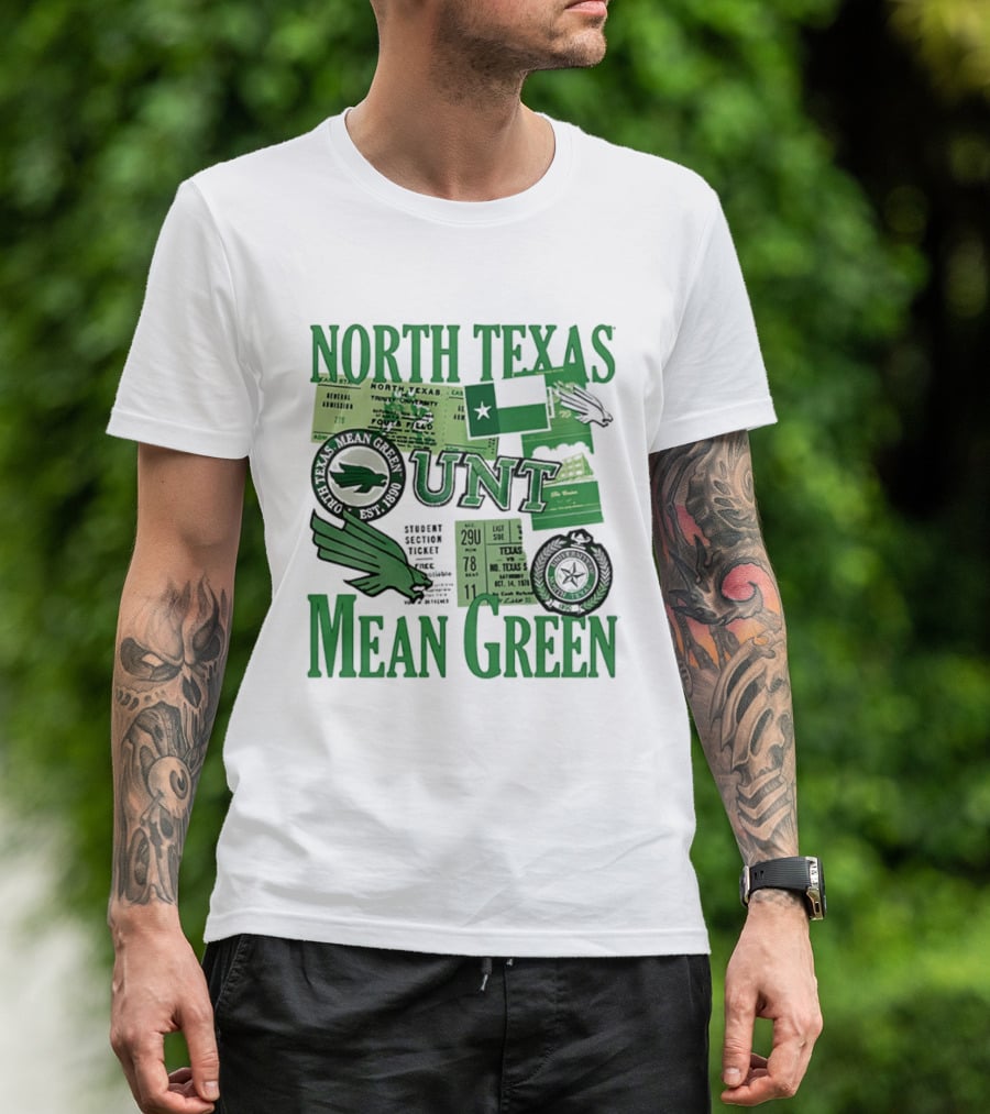 North Texas Mean Green UNT Fouts Field 1890 Football Tickets Memorabilia T-Shirt