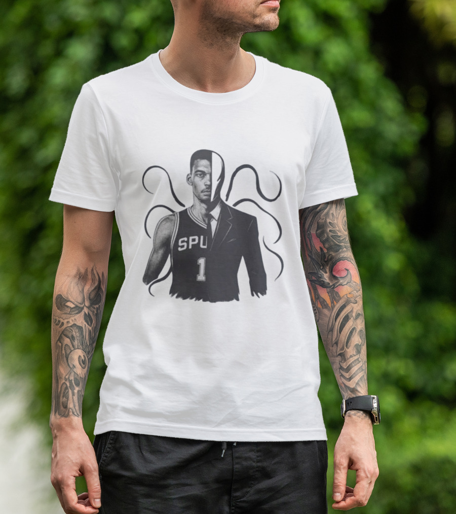 Victor Wembanyama Spurs Slenderman Crossover Alien T-Shirt