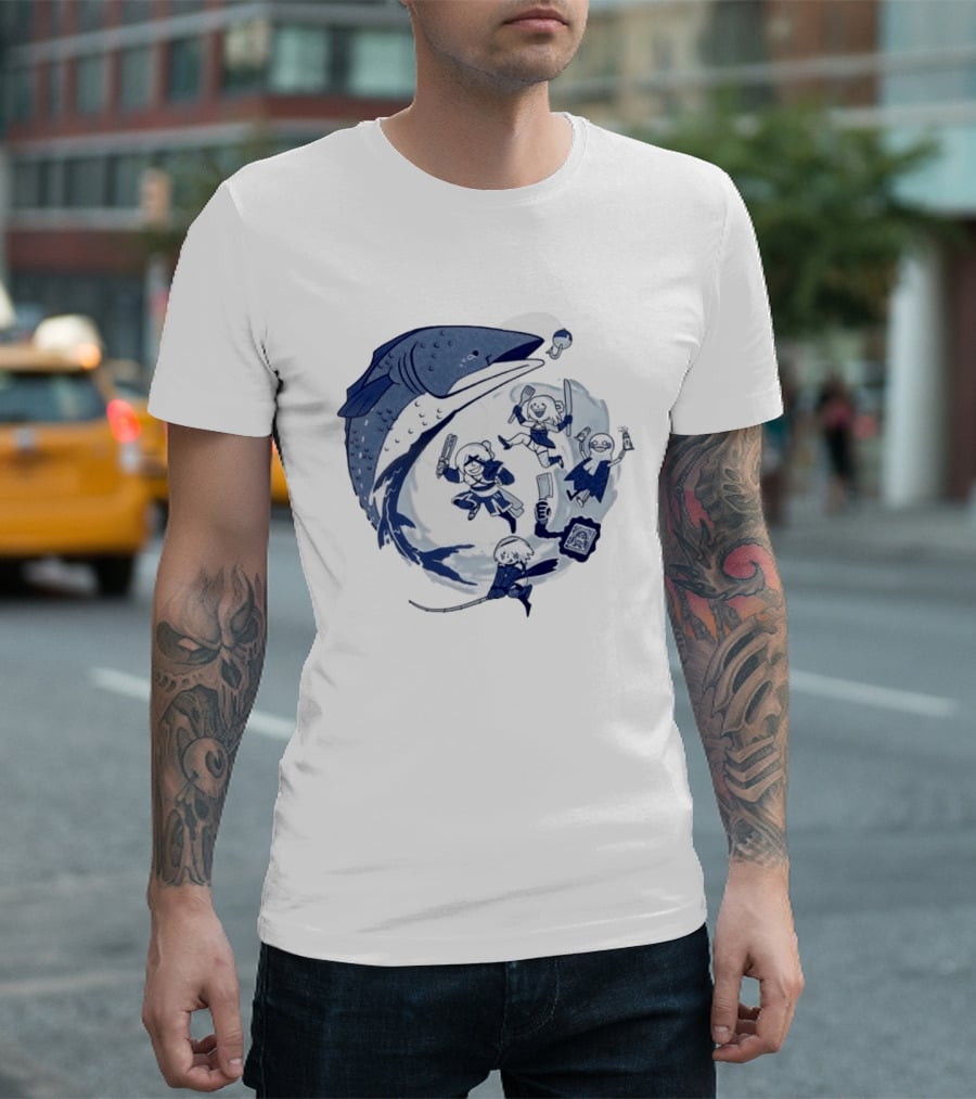 NieR Automata 2B Fishing Cooking Game Characters Wave T-Shirt